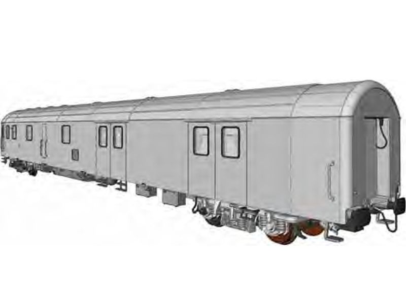 Postale a carrelli OBB tipo Post-mz, livrea 'Jaffa' a due toni di arancione, epoca IV