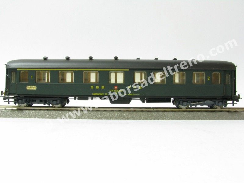 Carrozza passeggeri SBB, Tipo UIC mista 1a/2a classe logo vecchio, epoca IV - Ill.ne interna