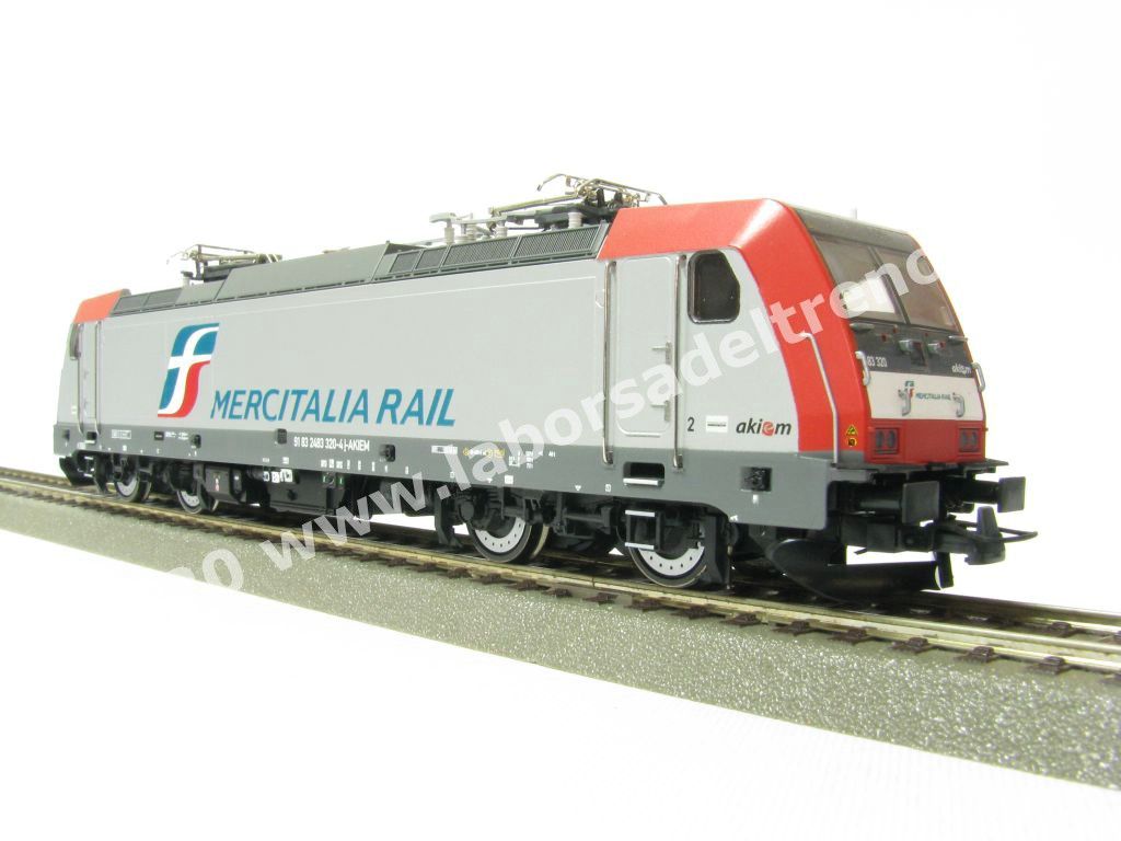 Locomotiva elettrica FS E483 Mercitalia Rail, livrea argento con musi rossi, epoca VI - Digital Sound
