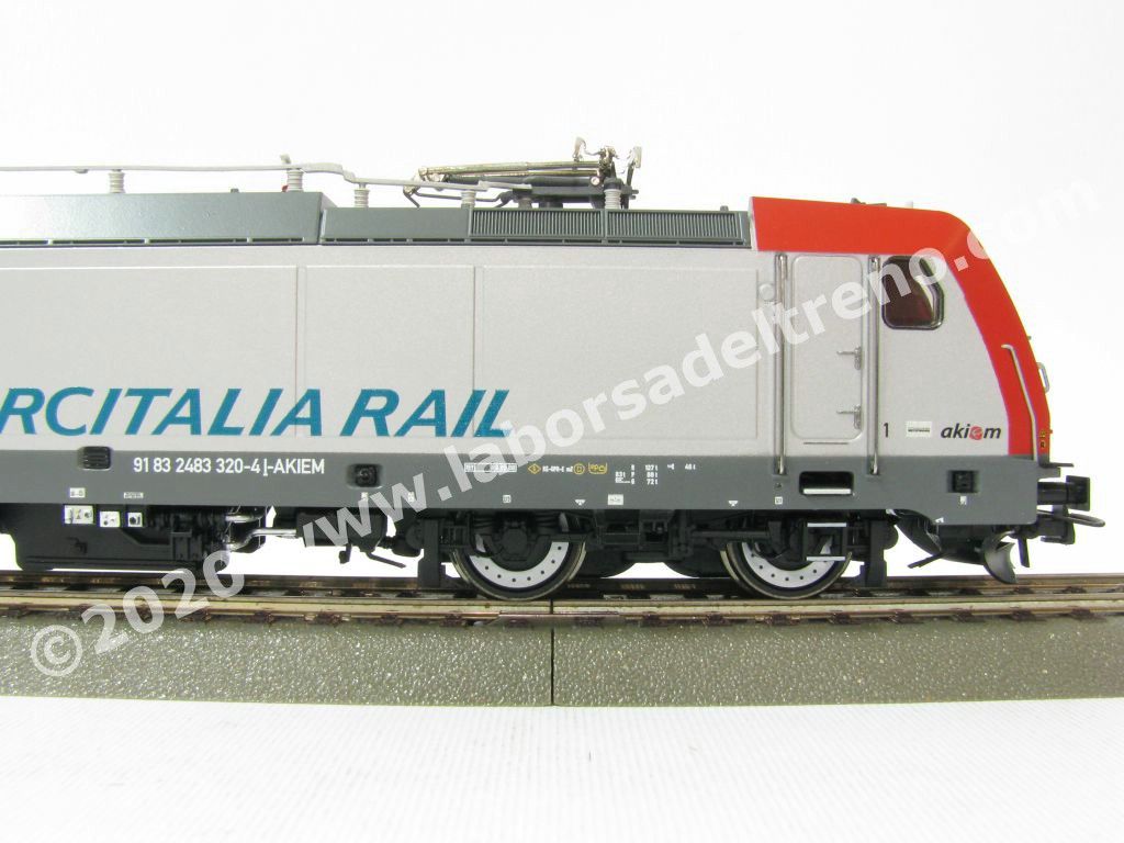 Locomotiva elettrica FS E483 Mercitalia Rail, livrea argento con musi rossi, epoca VI - Digital Sound