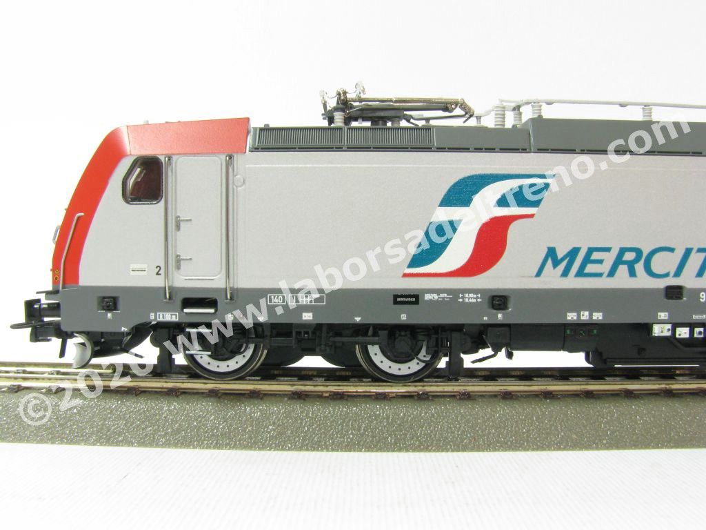 Locomotiva elettrica FS E483 Mercitalia Rail, livrea argento con musi rossi, epoca VI - Digital Sound