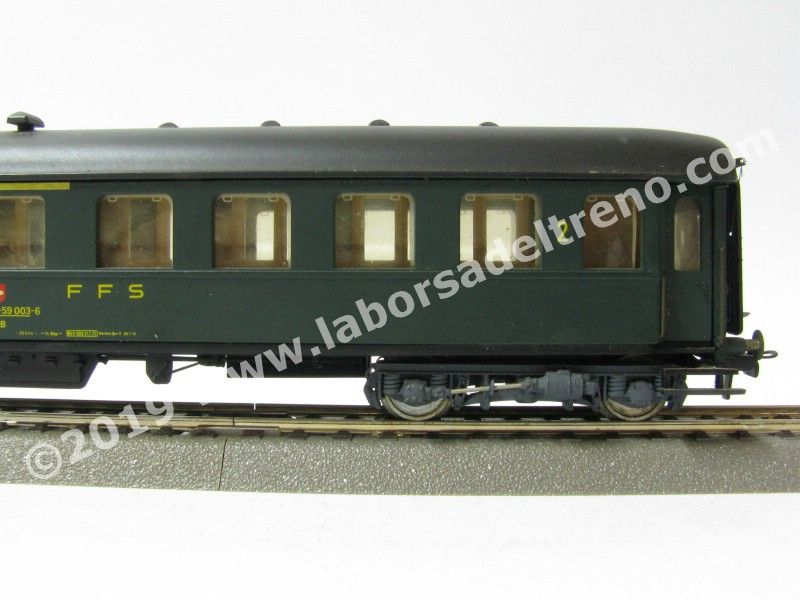 Carrozza passeggeri SBB, Tipo UIC mista 1a/2a classe logo vecchio, epoca IV - Ill.ne interna